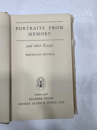 PORTRAITS FROM MEMORY AND OTHER ESSAYS, BERTRAND RUSSEL